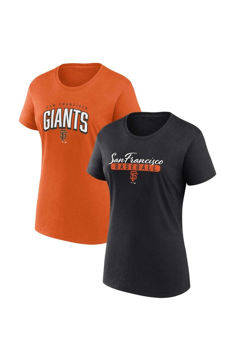 FANATICS Women's Fanatics Branded Black/Orange San Francisco Giants Fan T-Shirt Combo Set, Main, color, Black