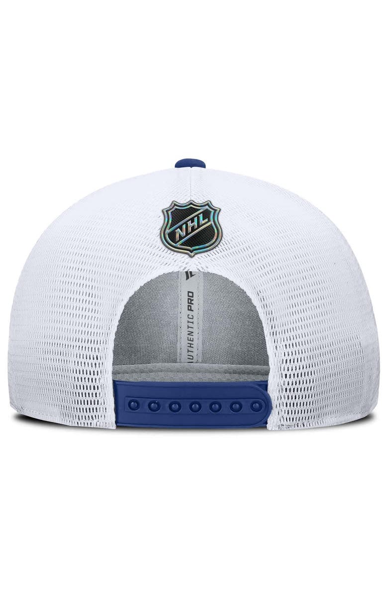 FANATICS Men's Fanatics Blue/White Toronto Maple Leafs Authentic Pro Rink Lockup Adjustable Trucker Hat, Alternate, color, Blue