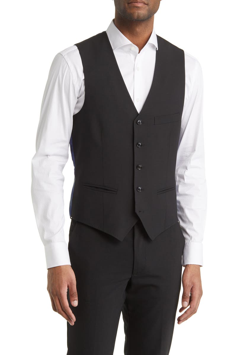 Ted Baker London Slim Fit Solid Wool Vest, Main, color, 