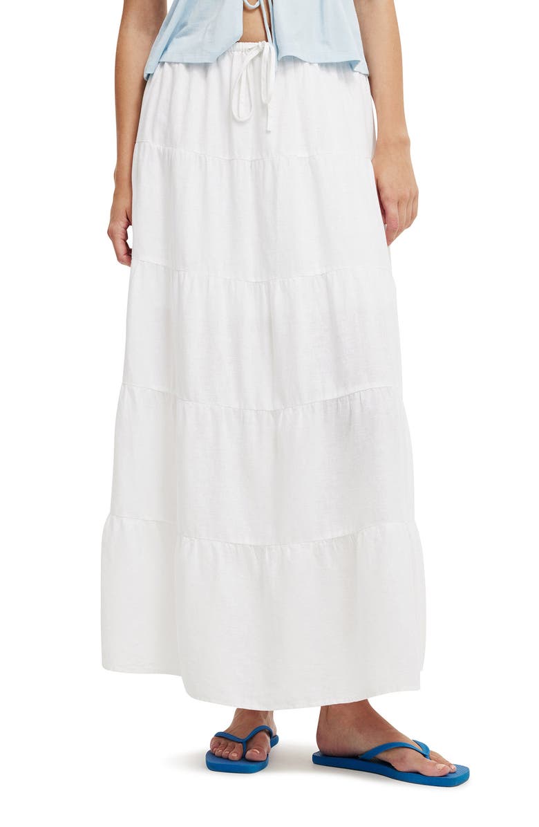 Cotton On Women's Haven Multi Tiered Maxi Skirt, Main, color, White