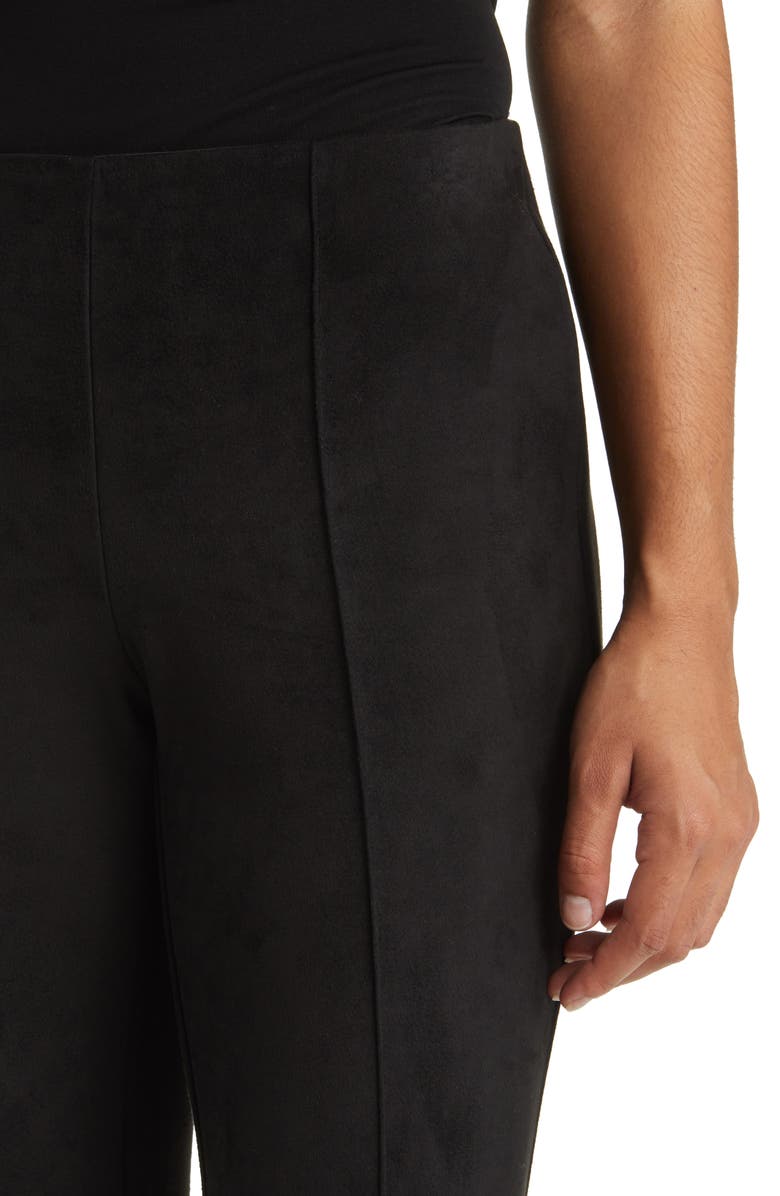 Anne Klein Slim Faux Suede Pull-On Pants, Alternate, color, 