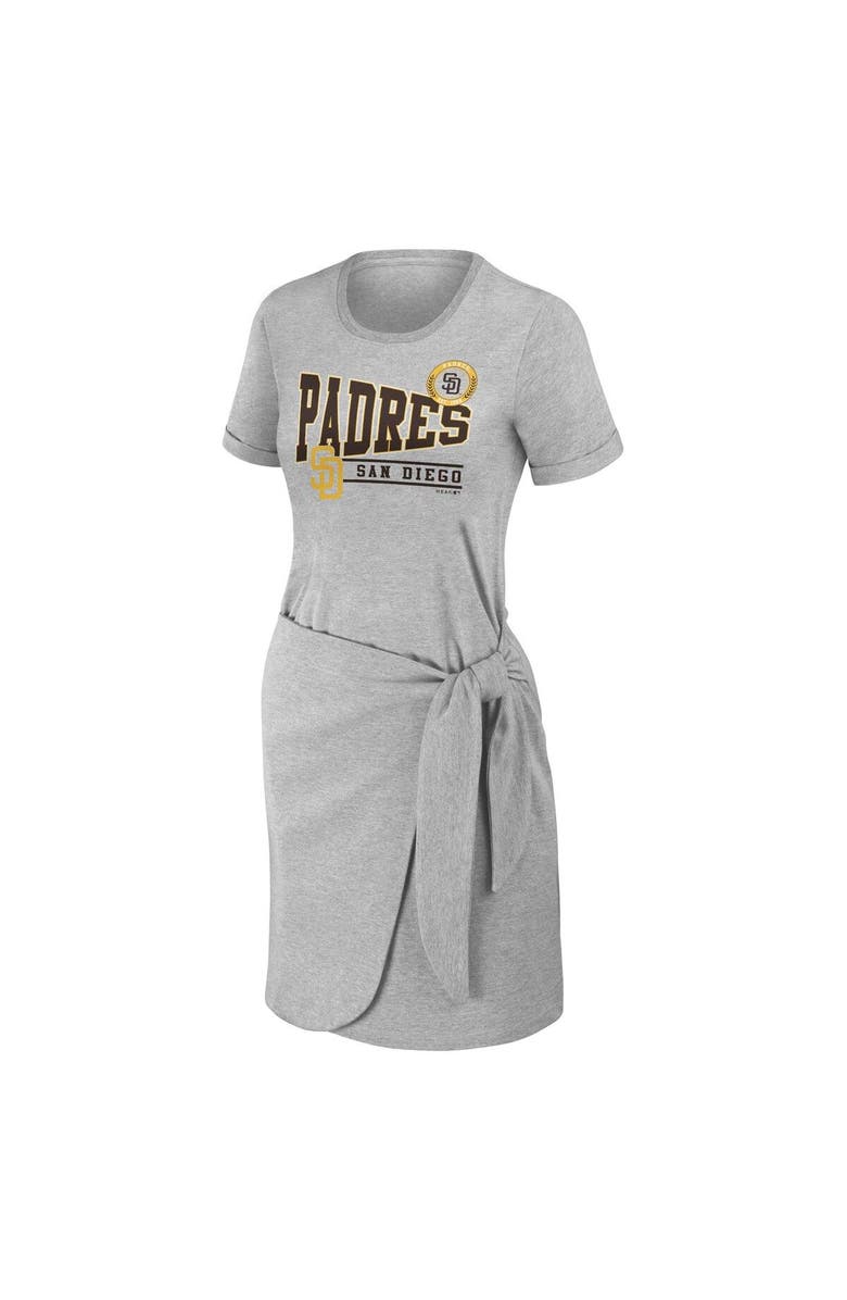 WEAR by Erin Andrews Women's WEAR by Erin Andrews Heather Gray San Diego Padres  Knotted T-Shirt Dress, Alternate, color, 