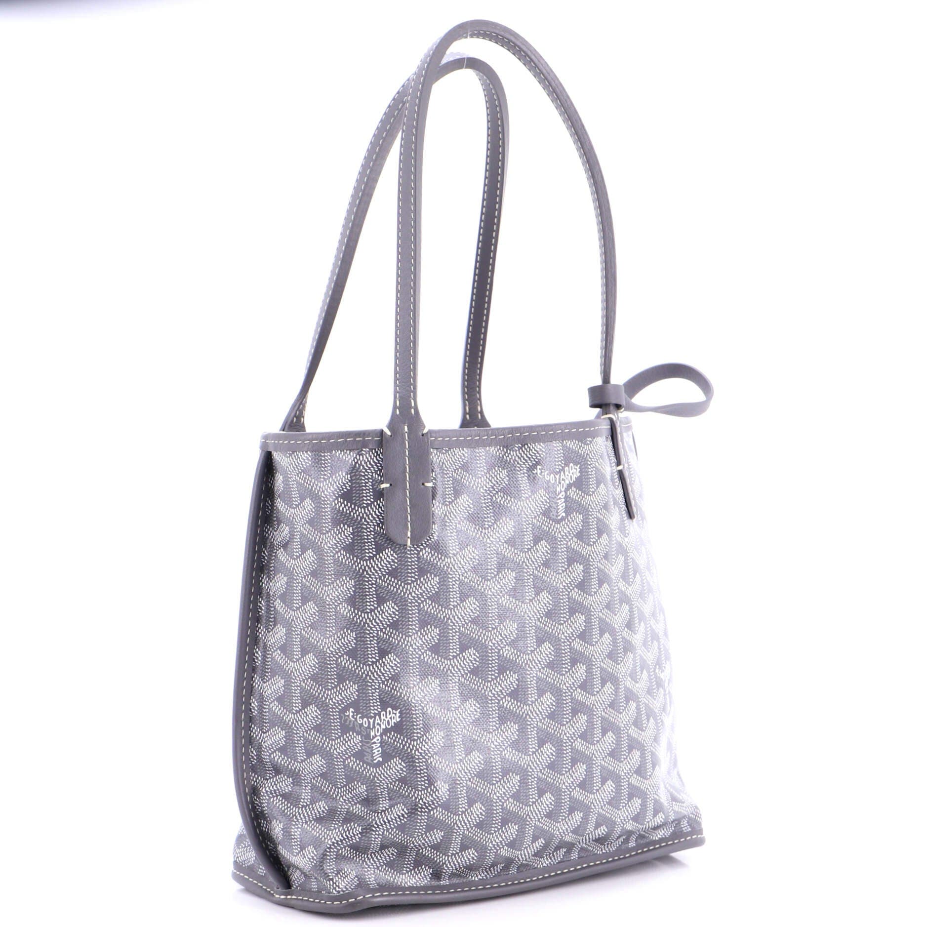 Pre-Owned Goyard Anjou Reversible Tote Coated Canvas Mini, Alternate, color, Gray
