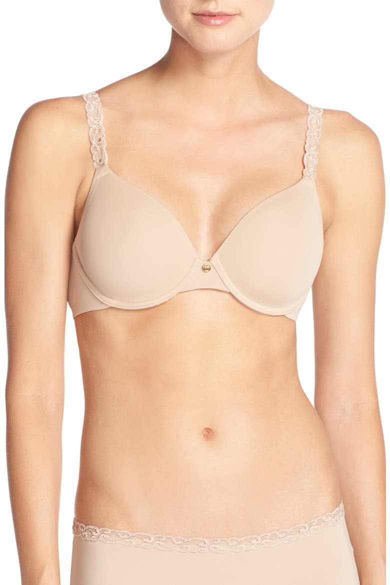 Pure Luxe Underwire T-Shirt Bra, Main, color, CAFE