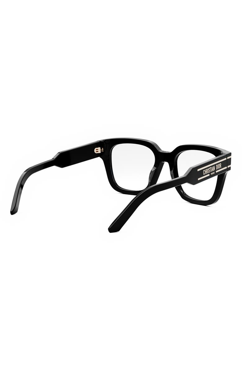 DIOR 'DiorSignatureO S1I 52mm Blue Light Blocking Glasses, Alternate, color, Shiny Black