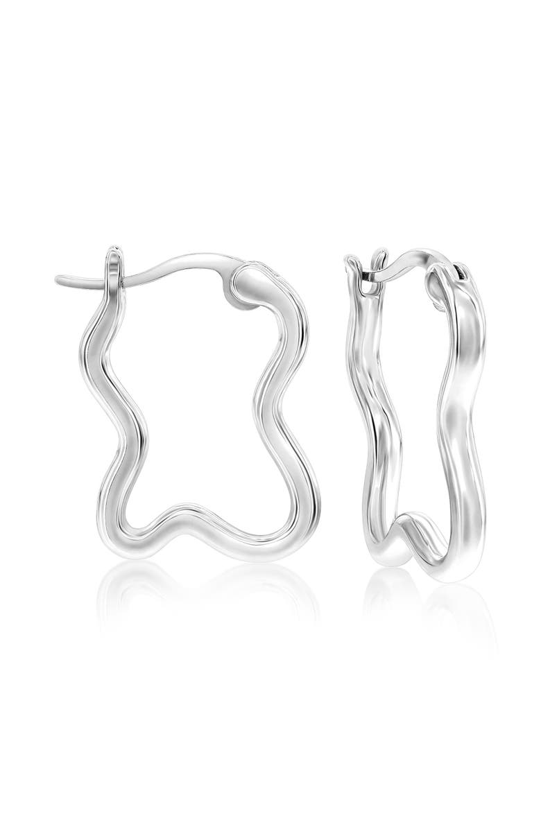 Donatello Gian Wiggle Hoop Earrings, Main, color, Silver