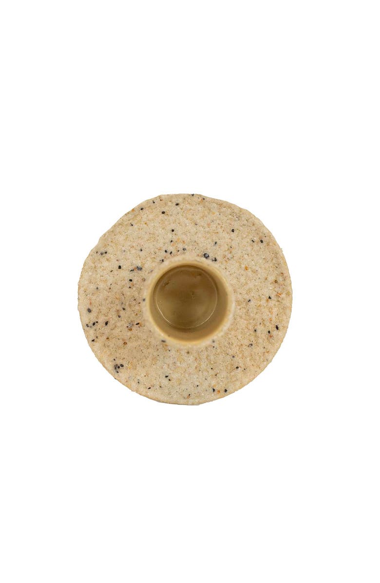 Foreside Home and Garden Textured Metal Stack Taper Holder Tan, Alternate, color, Beige
