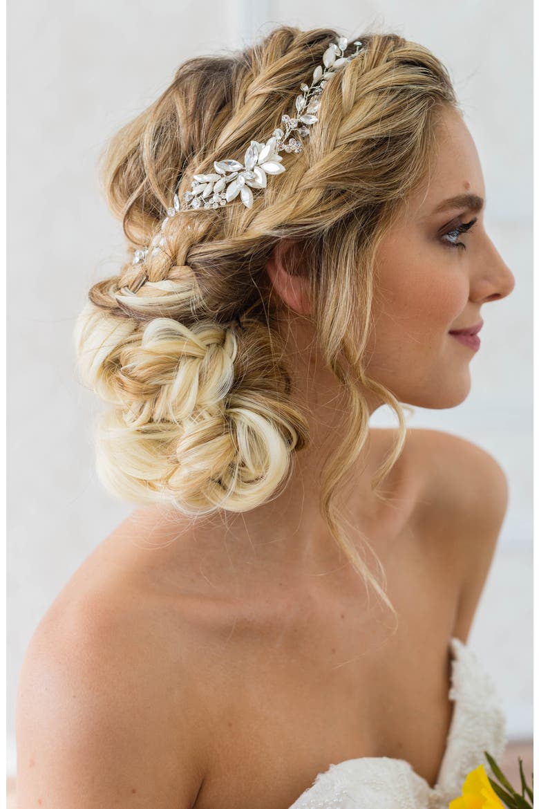 Rhea Halo with Combs, Main, color, CLASSIC SILVER