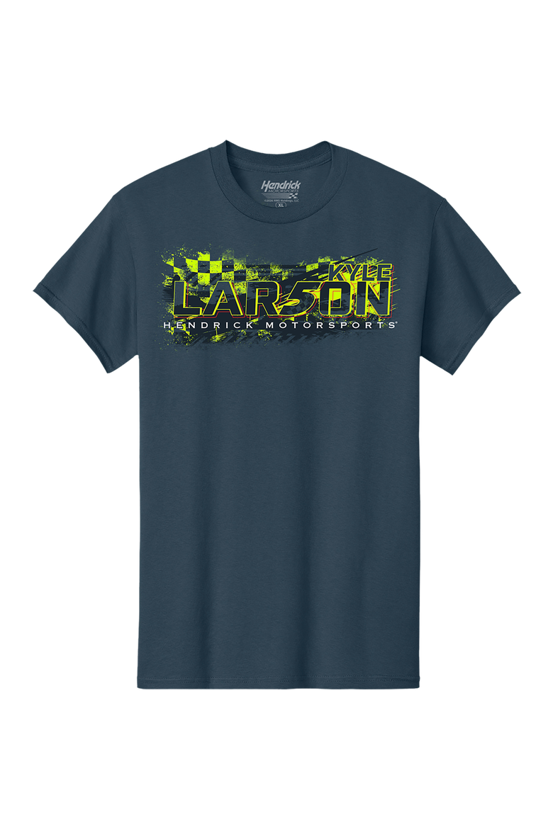 Men's Classic Ink  Navy Kyle Larson #5 HendrickCars.com & Valvoline Dual Sponsor T-Shirt, Alternate, color, Navy