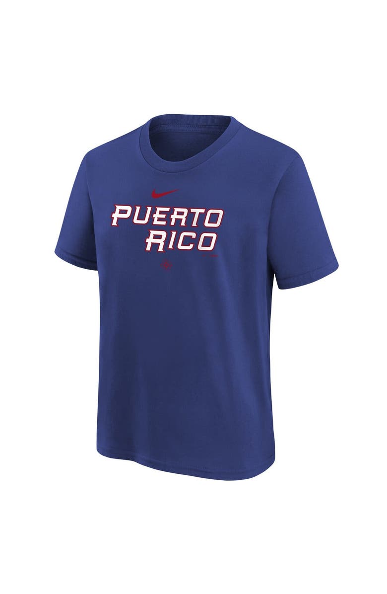 Nike Youth Nike  Rush Blue Puerto Rico Baseball 2026 World Baseball Classic Country T-Shirt, Alternate, color, Rush Blue