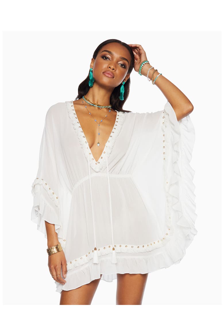 Joya Sheer Cover-Up Dress, Alternate, color, WHITE
