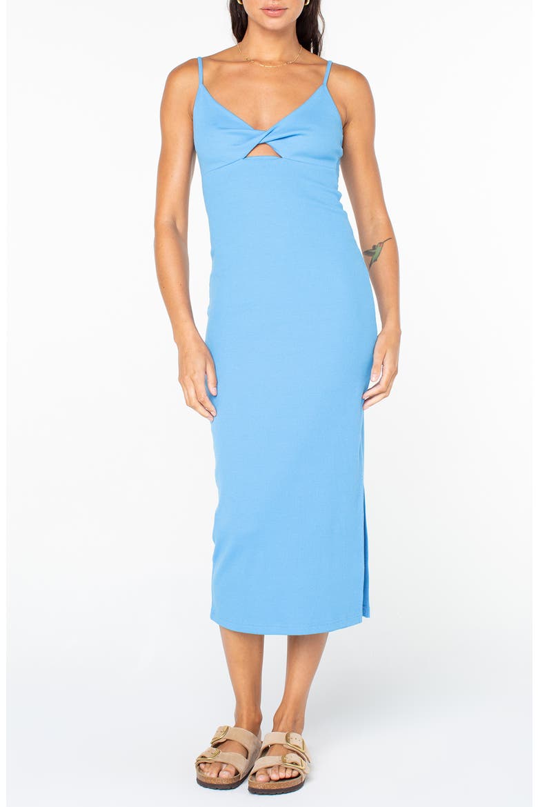 Wavey Lady Cotton Midi Dress, Main, color, AZURE BLUE SOLID