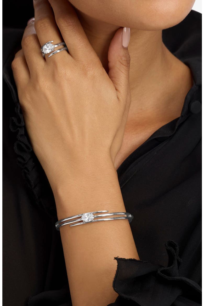 She's on Point Lasso Cuff, Alternate, color, SILVER-WHITE