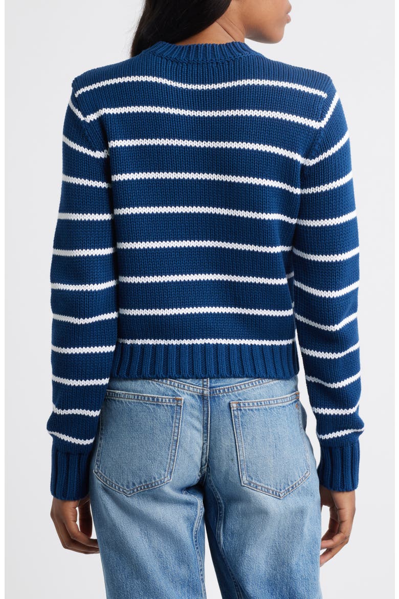Stripe Relaxed Cotton Sweater, Alternate, color, INK AND WHITE STRIPE