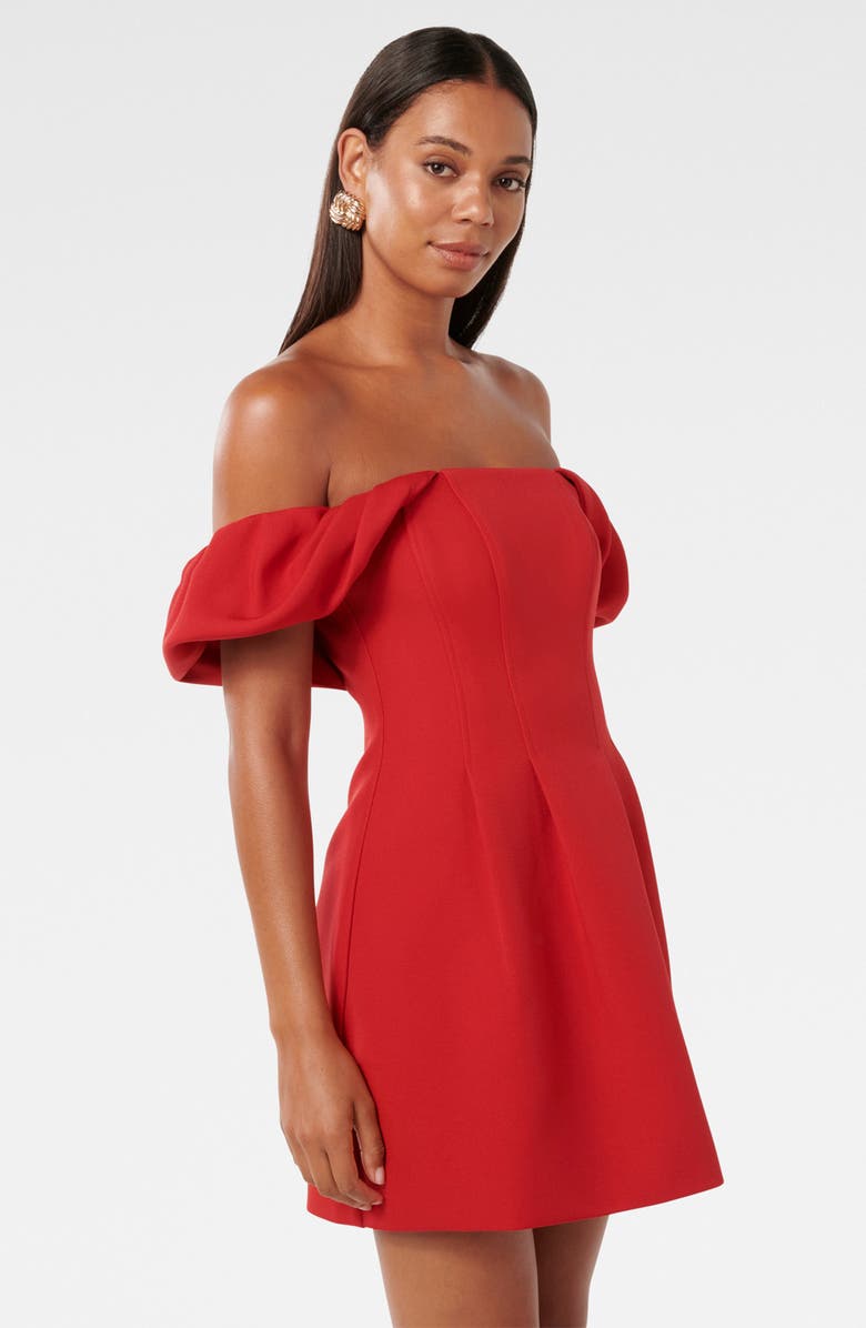 Ever New Jacquie Off the Shoulder Minidress, Alternate, color, Barbados Cherry