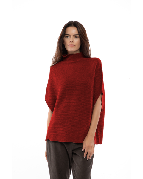 Pure Cashmere Funnel Neck Poncho