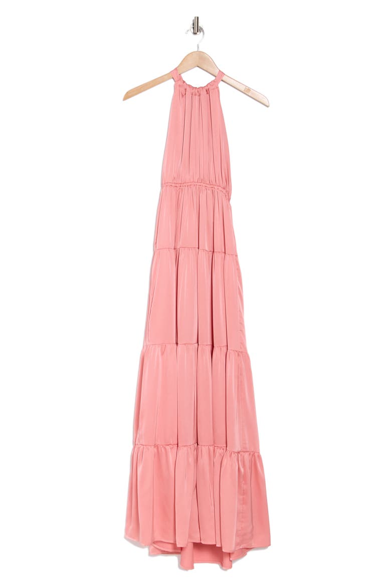Brody Halter Neck Tiered Maxi Dress, Alternate, color, ROSE PETAL