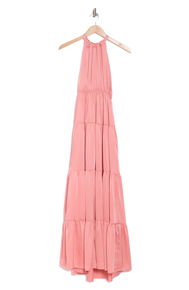 Love By Design Brody Halter Neck Tiered Maxi Dress, Alternate, color, Rose Petal