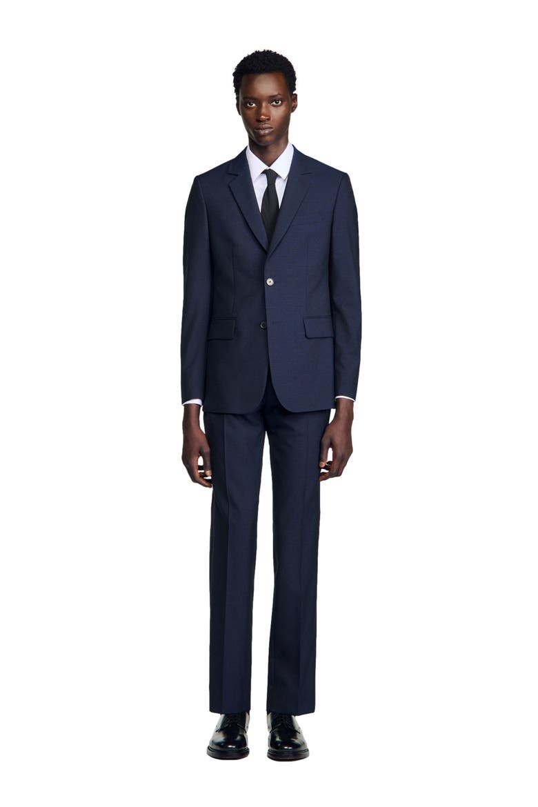 Virgin wool suit jacket, Main, color, Navy blue