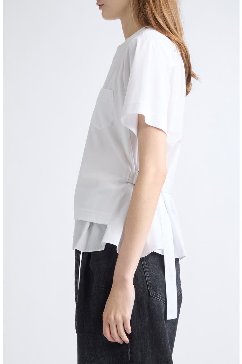 Poplin Mixed Cotton Jersey T-Shirt, Alternate, color, OFF WHITE