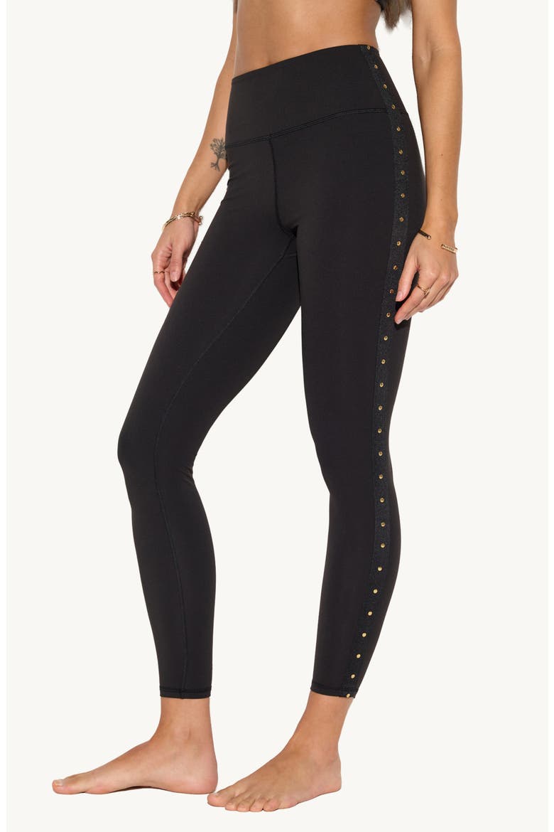 Lunar Stud High Waist 7/8 Leggings, Alternate, color, BLACK