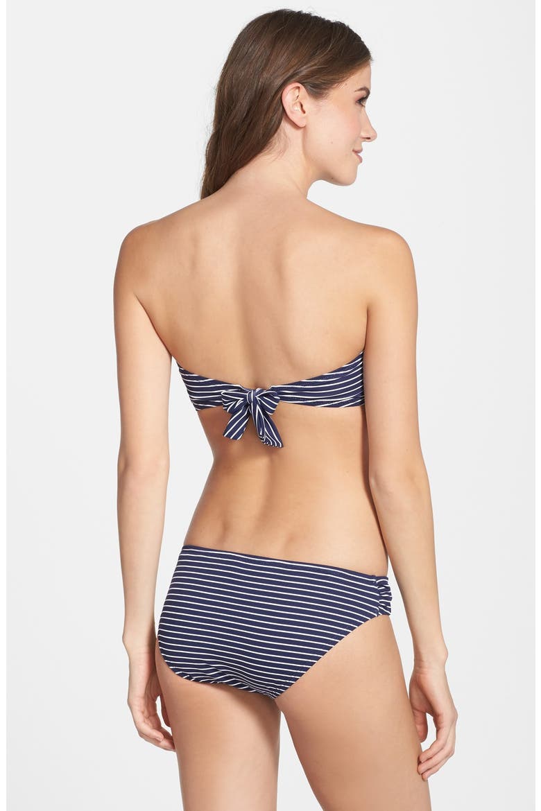 Twist Stripe Bandeau Bikini Top, Alternate, color, MARE NAVY