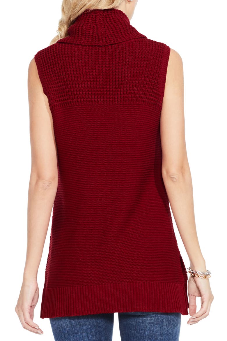 Sleeveless Cowl Neck Sweater, Alternate, color, RUSSET RED