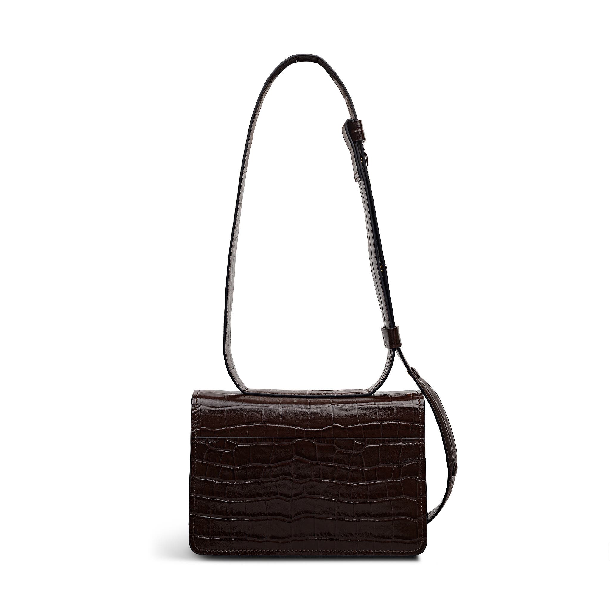 Radley The Belsize - Faux Croc Small Flapover Shoulder Bag, Alternate, color, Dark Oak