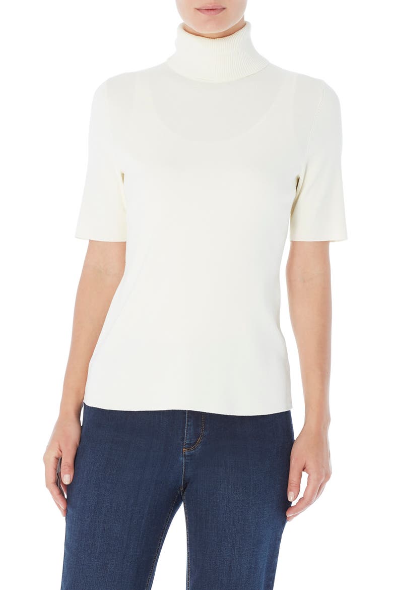 Elbow Sleeve Turtleneck, Main, color, JONES WHITE