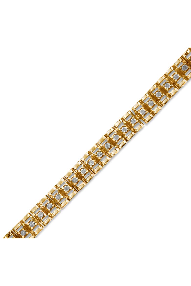 Silver 2.0 Cttw Diamond Double-Link Tennis Bracelet, Alternate, color, Yellow Gold over Silver