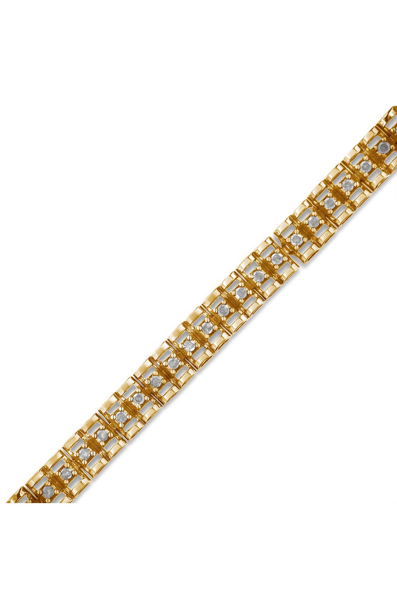 Haus of Brilliance Silver 2.0 Cttw Diamond Double-Link Tennis Bracelet, Alternate, color, Yellow Gold Over Silver