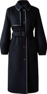 Mackage Zeva Belted Balloon Sleeve Wool Blend Trench Coat