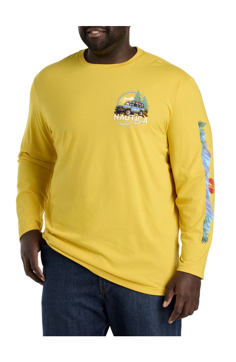 Nautica Happy Trails Long-Sleeve Graphic Tee, Main, color, Lightning Gold