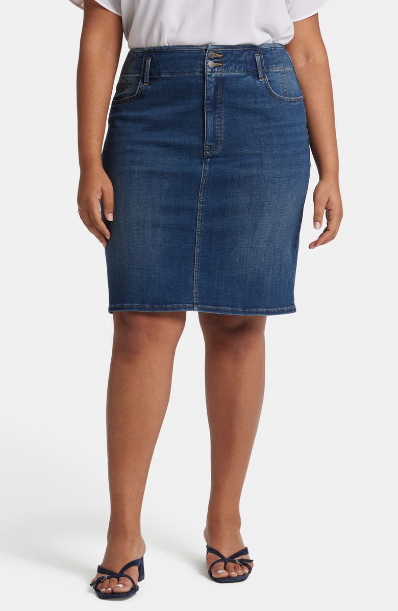 NYDJ Hollywood High Waist Denim Skirt, Main, color, Olympus