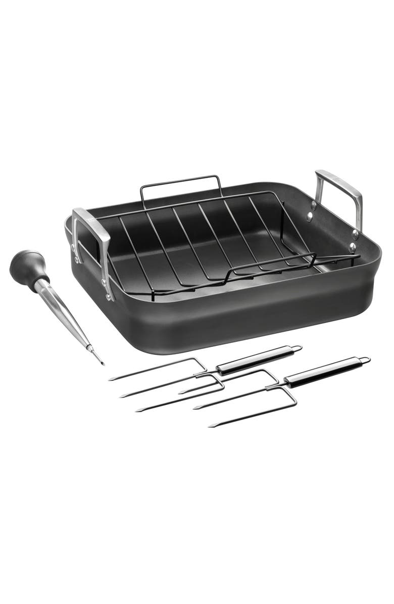 ZWILLING Motion Hard Anodized Nonstick Roasting Pan, Main, color, Matte Black