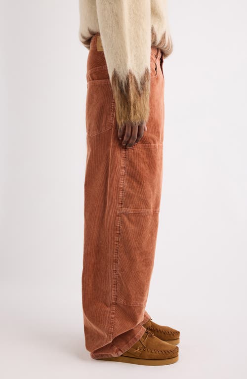 Isabel Marant Lorson Wide Leg Stretch Cotton Corduroy Pants In Brown