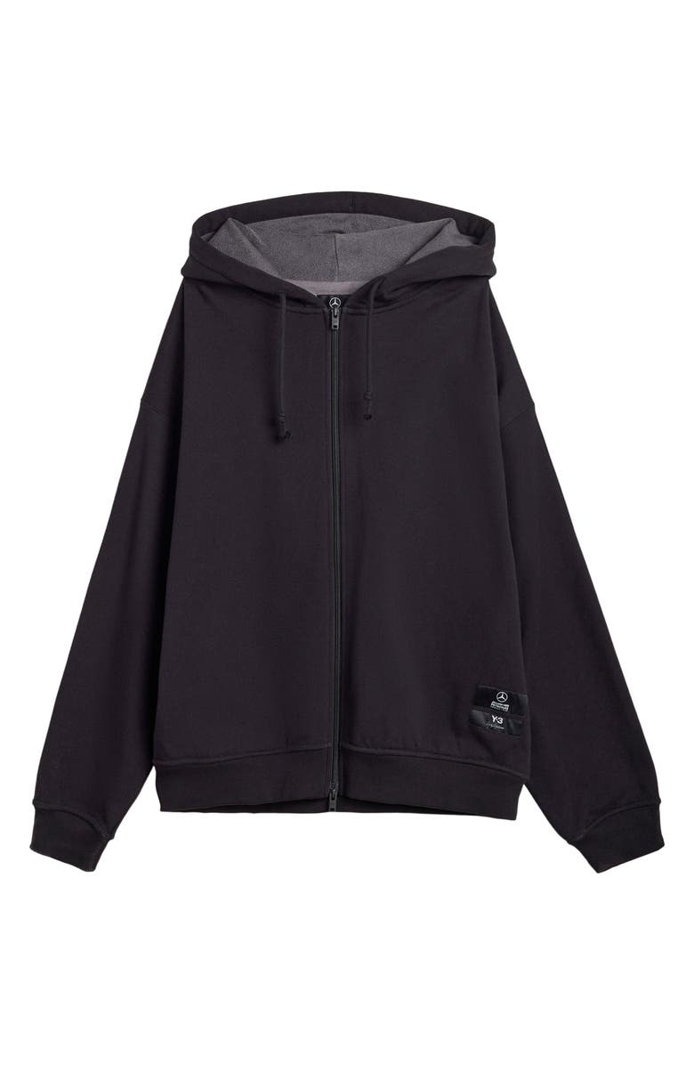 Y-3 F1 Graphic Front Zip Hoodie, Alternate, color, Black