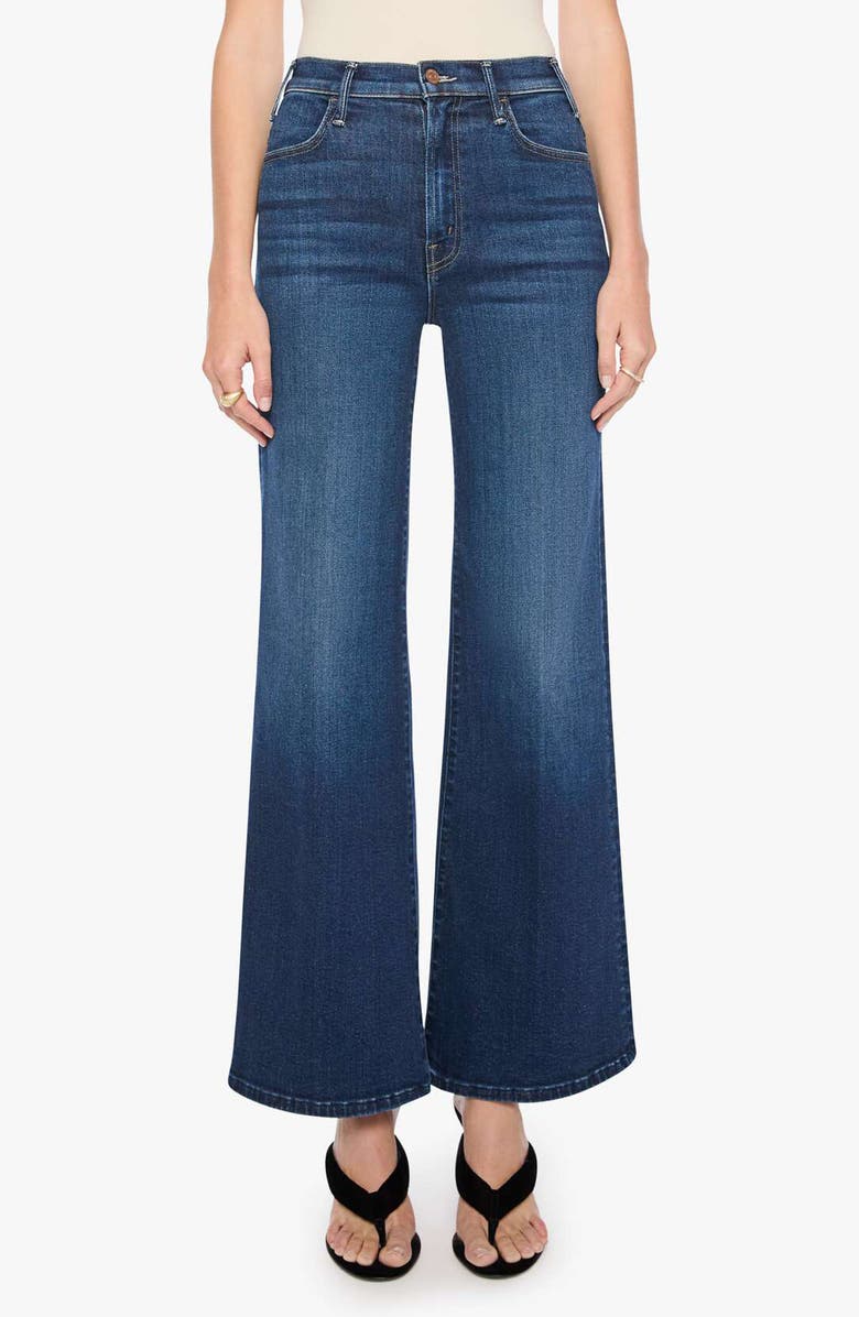 MOTHER The Hustler Roller Sneak High Waist Wide Leg Jeans, Main, color, Dial L For Love