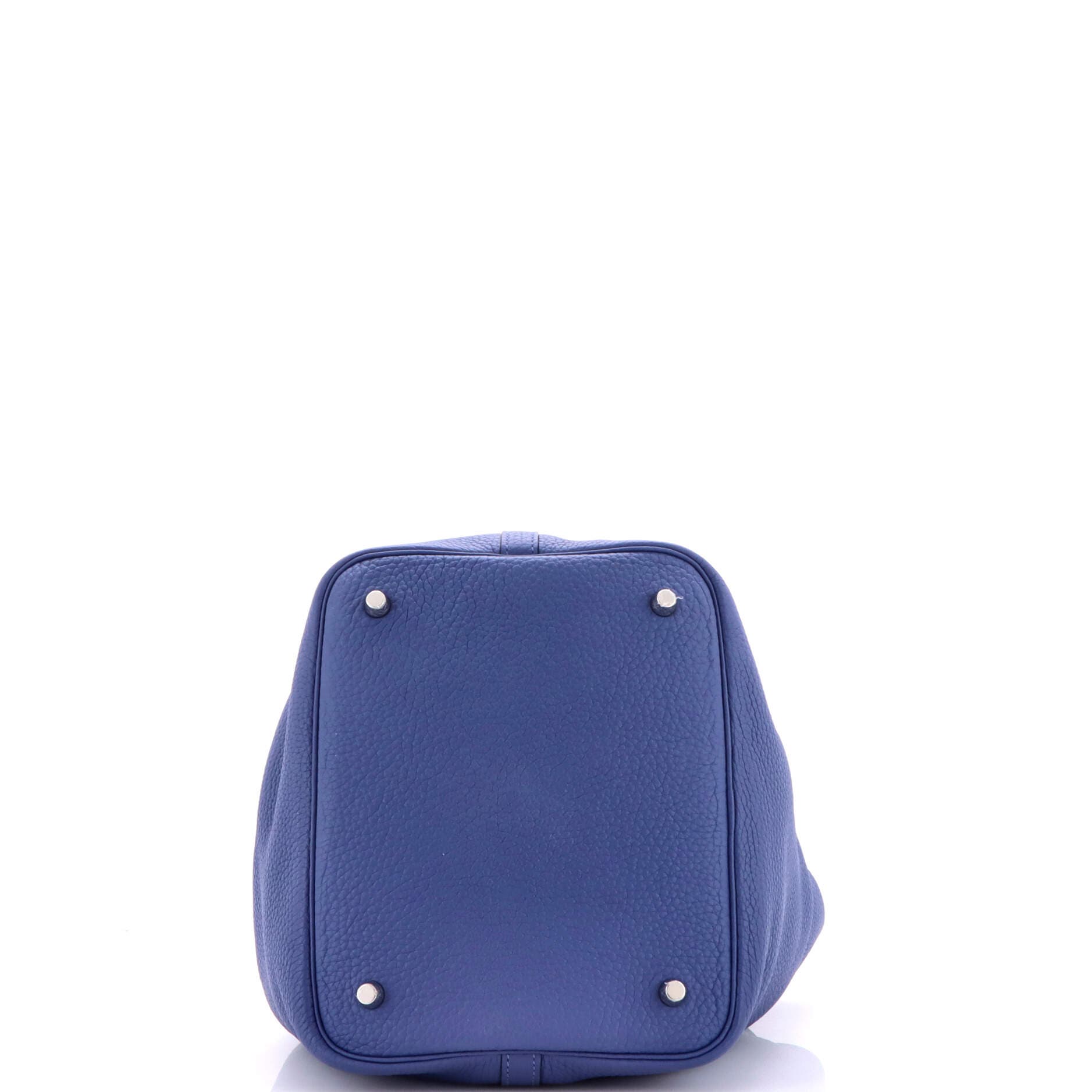 Pre-Owned Hermes Picotin Lock Bag Clemence MM, Alternate, color, Bleu Brighton