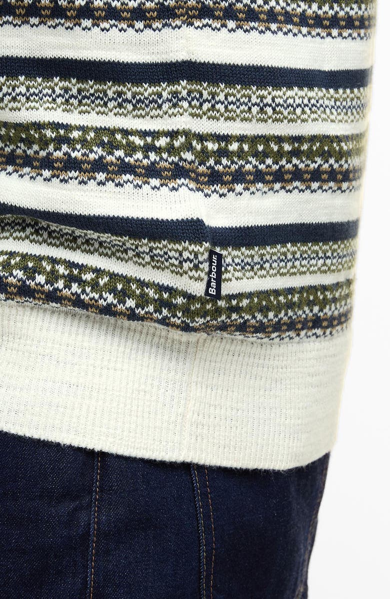 Barbour Topcliffe Fair Isle Cotton Crewneck Sweater, Alternate, color, Whisper White