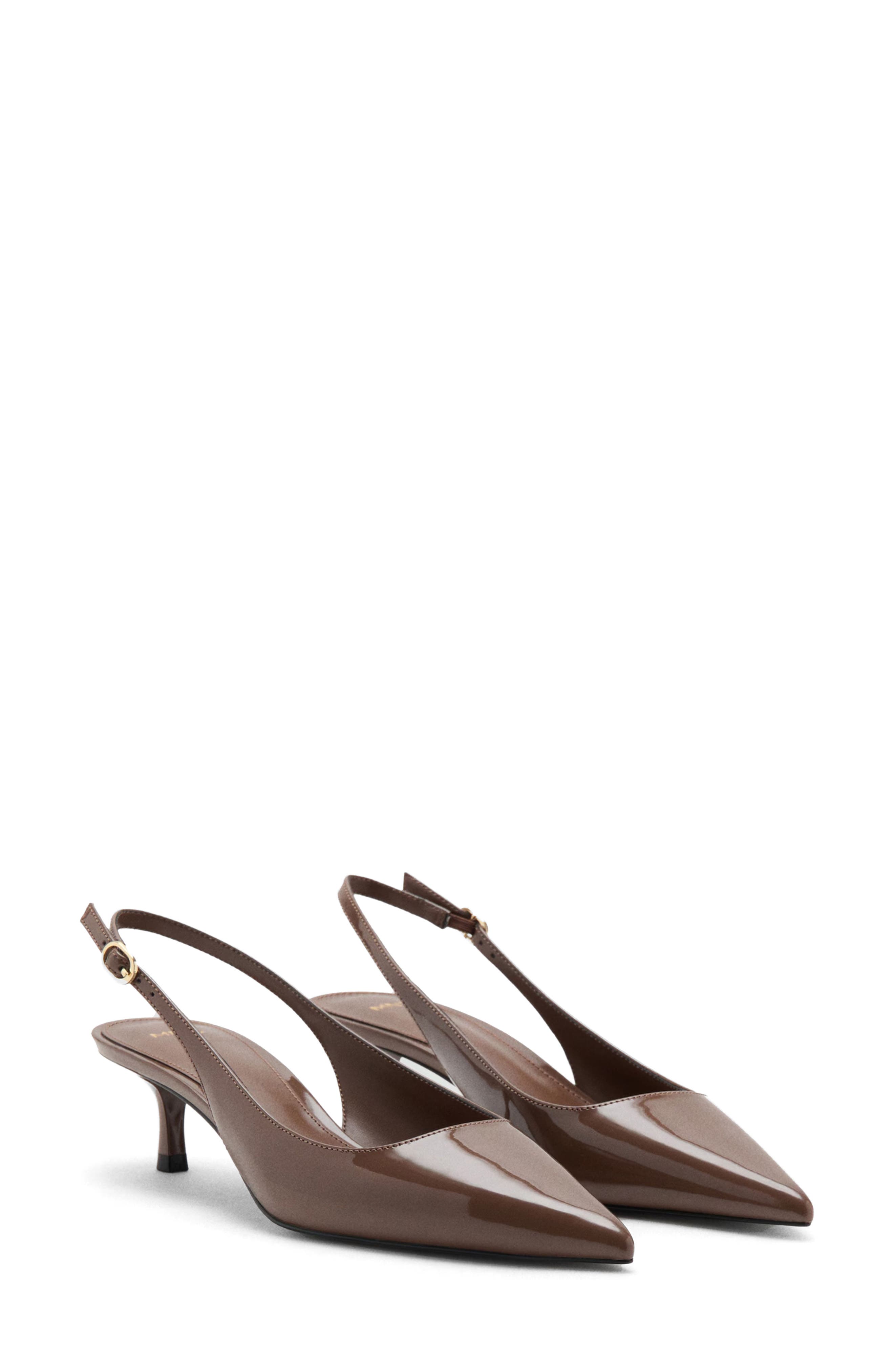 MANGO Mona Slingback Pump, Main, color, Chocolate