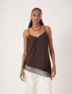 Hush Marnie Asymmetric Lace Trim Cami Top