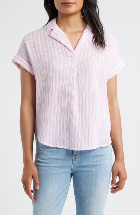 Arin Stripe Short Sleeve Cotton Shirt