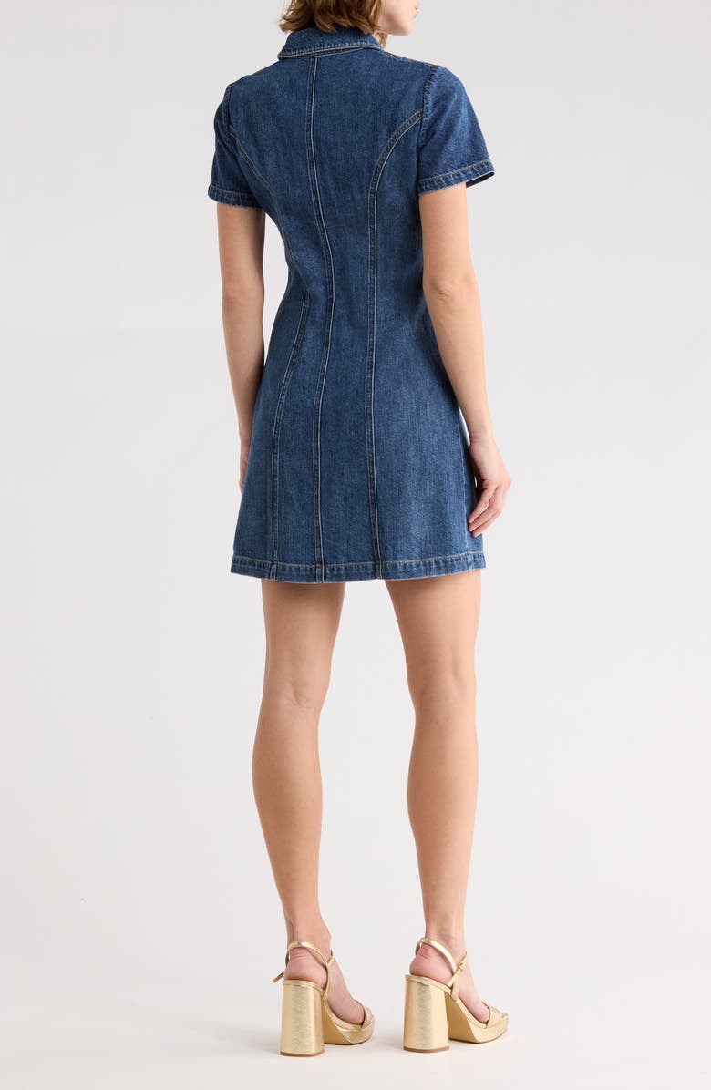 Alice + Olivia Jamie Denim Mini Shirtdress, Alternate, color, Cambria Vintage