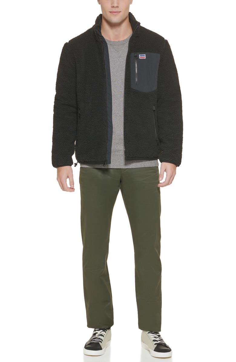 Levi's<sup>®</sup> Contrast Pocket High Pile Fleece Jacket, Alternate, color,