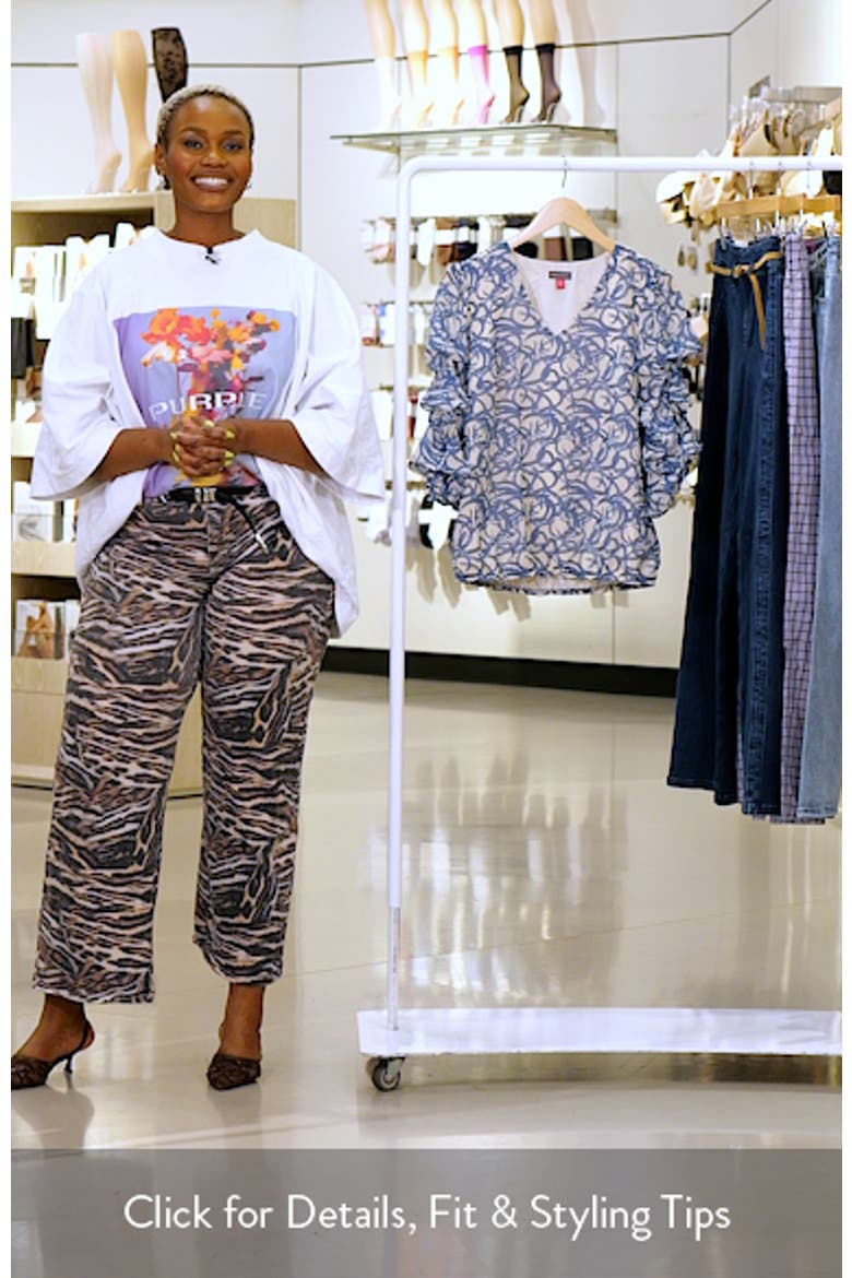 Print Bubble Sleeve Top video