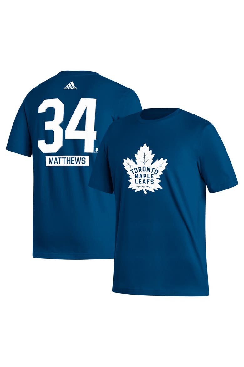 Men's adidas Auston Matthews Blue Toronto Maple Leafs Fresh Name & Number T-Shirt, Alternate, color, Blue