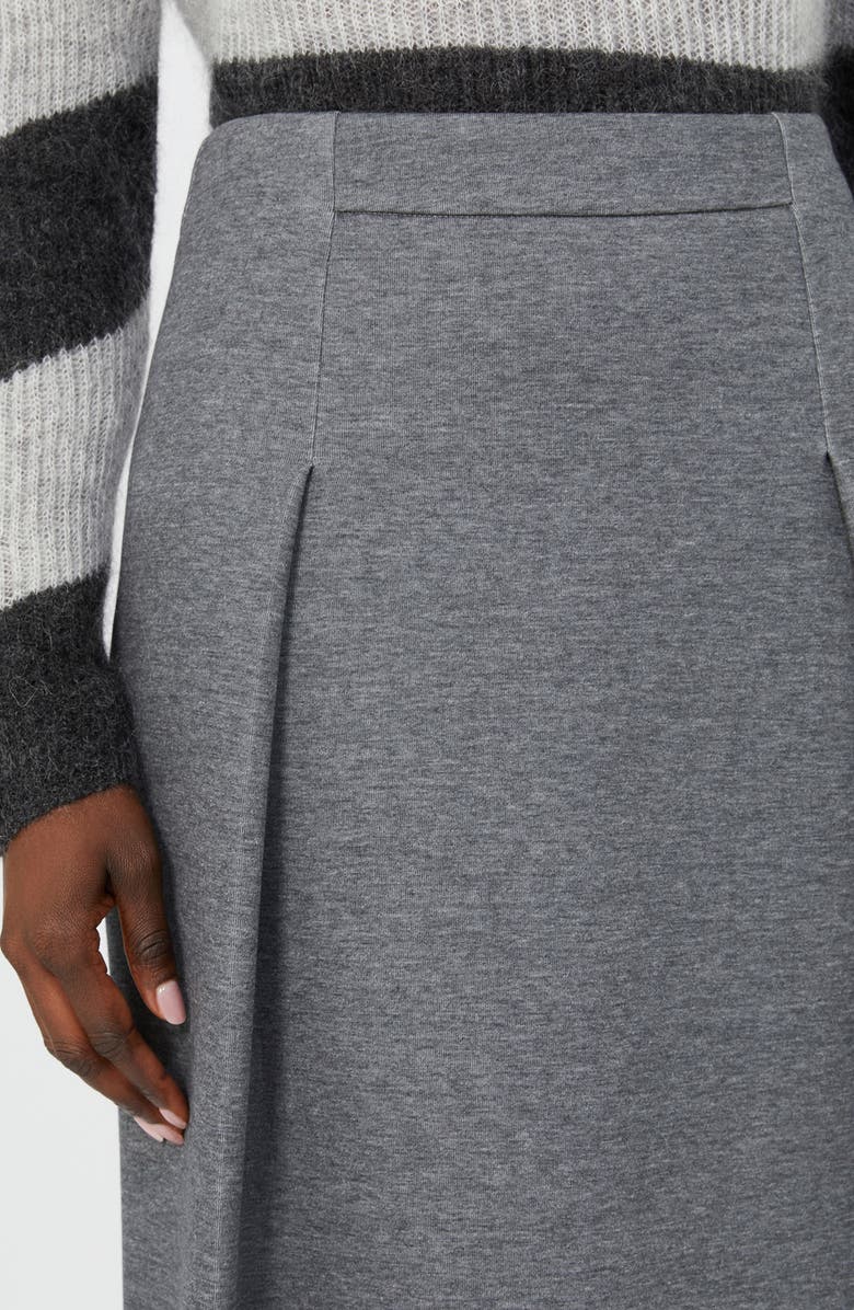 MM by Max Mara Netto Pleated Jersey Midi Skirt, Alternate, color, Dark Grey