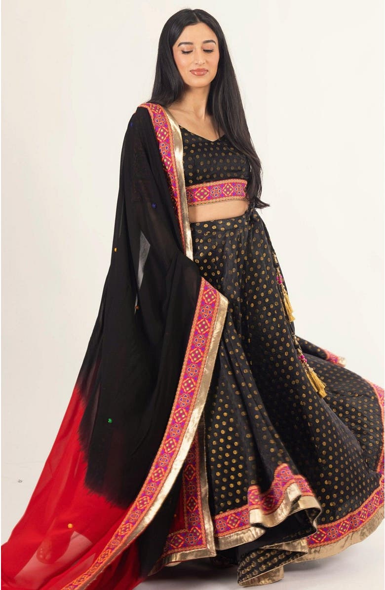 RAAS Endora Jacquard Silk Lehenga Choli, Main, color, 