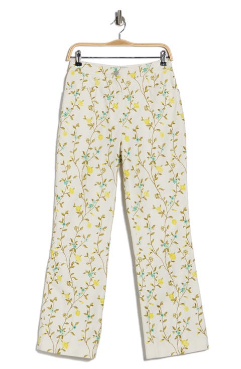 Floral Cotton Blend Pants